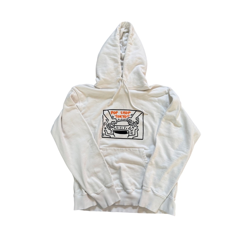 Uniqlo UT Keith Haring Pop Shop Tokyo Graphic Hoodie White Mens Large Sweatshirt